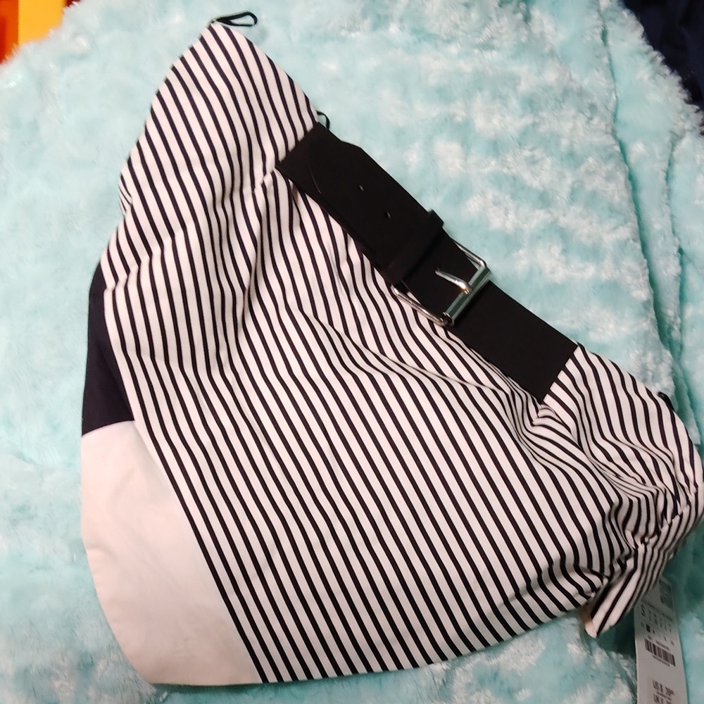 Striped Black and White Bandanna Shirt